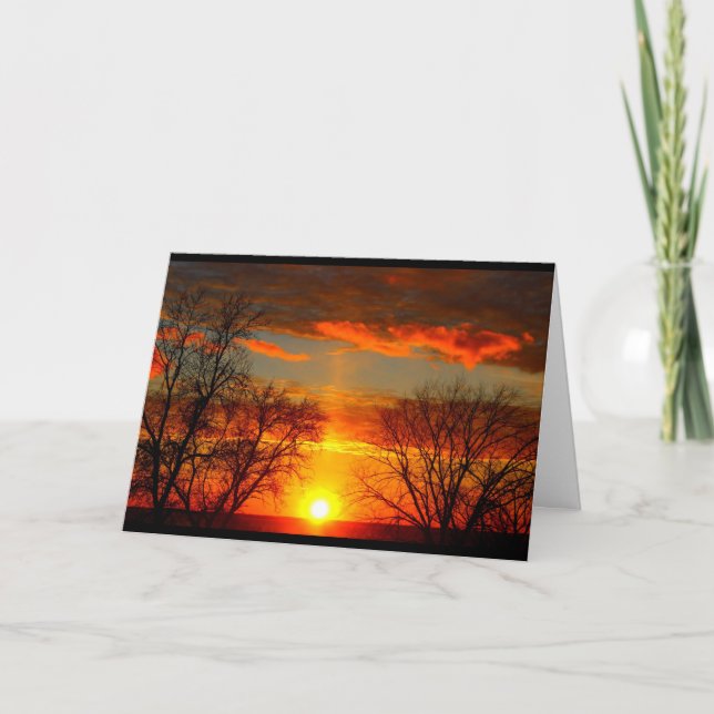 Lake Winnebago Sunset Thinking Of You Card (Front)