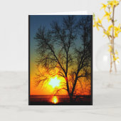 Lake Winnebago Sunset Thinking Of You Card (Yellow Flower)