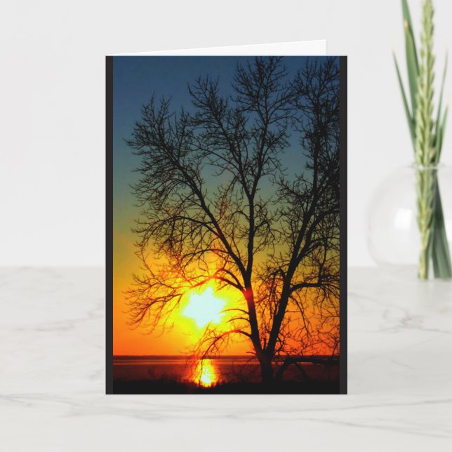 Lake Winnebago Sunset Thinking Of You Card (Front)