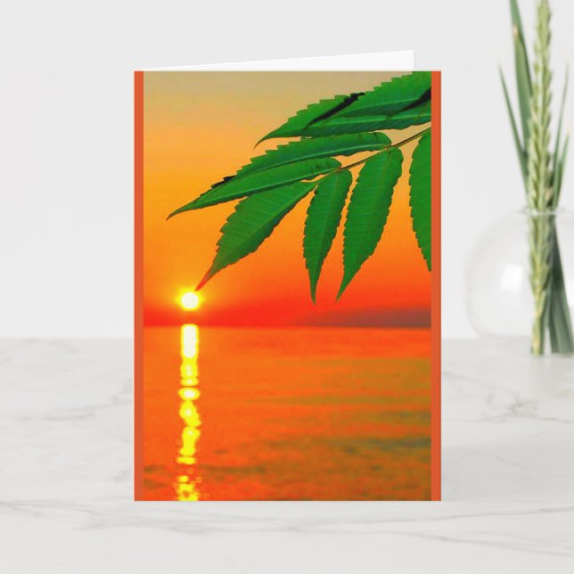Lake Winnebago Sunset Thinking Of You Card (Front)
