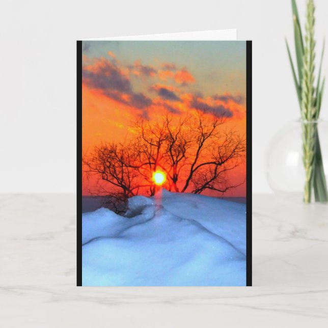 Lake Winnebago Sunset Thinking Of You Card (Front)