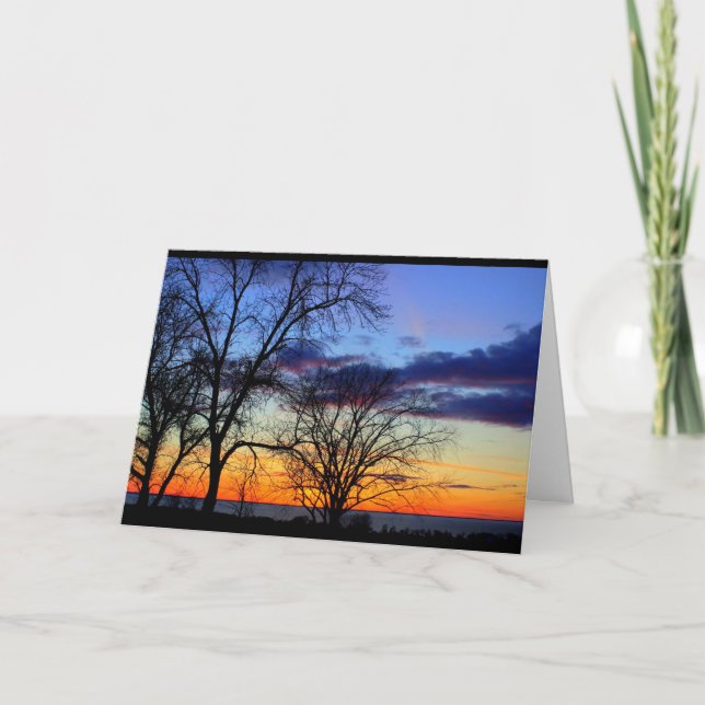 Lake Winnebago Sunset Thinking Of You Card (Front)