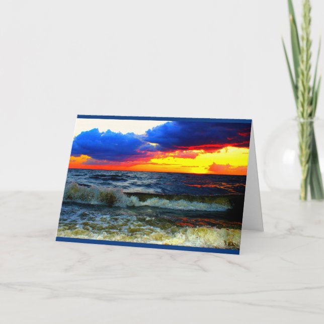Lake Winnebago Sunset Thinking Of You Card (Front)