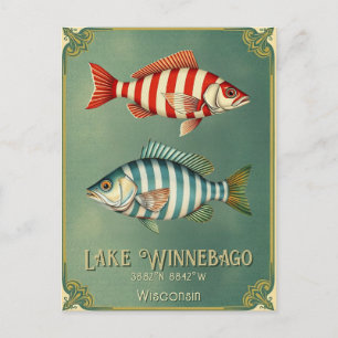 Lake Winnebago Wisconsin USA fish Postcard
