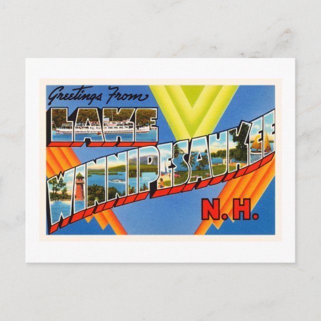 Lake Winnipesaukee #2 New Hampshire NH Old Travel Postcard (Front)