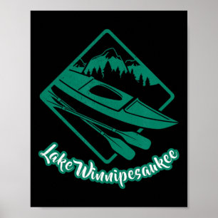 Lake Winnipesaukee Kayak Kayaking Boating Paddling Poster