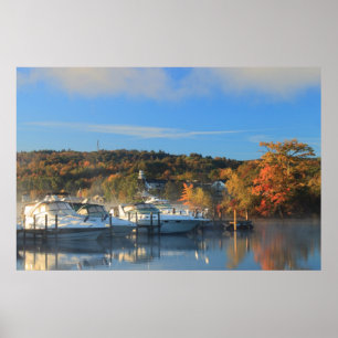 Lake Winnipesaukee Meredith Marina Autumn Poster