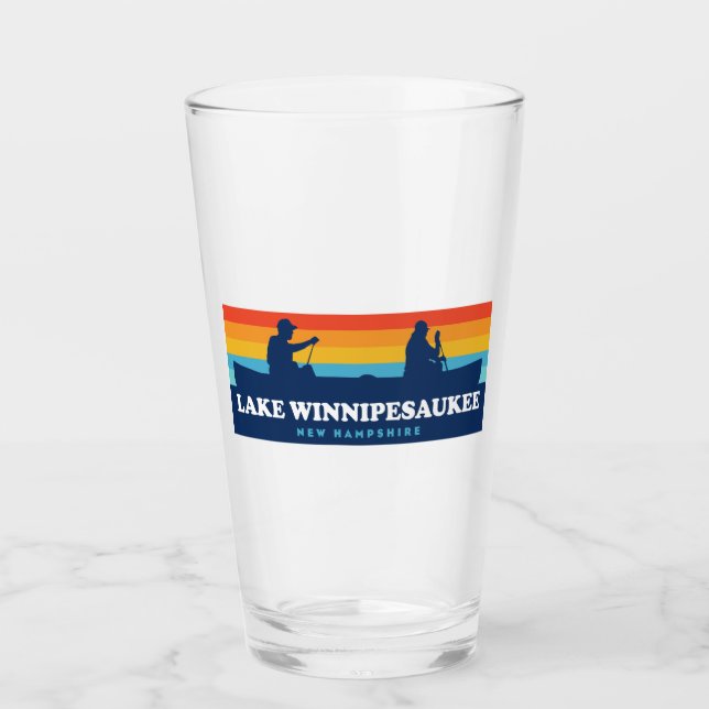  Lake Winnipesaukee New Hampshire Canoe Glass (Front)