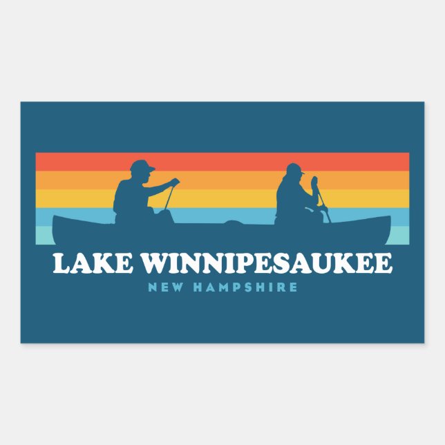 Lake Winnipesaukee New Hampshire Canoe Rectangular Sticker (Front)