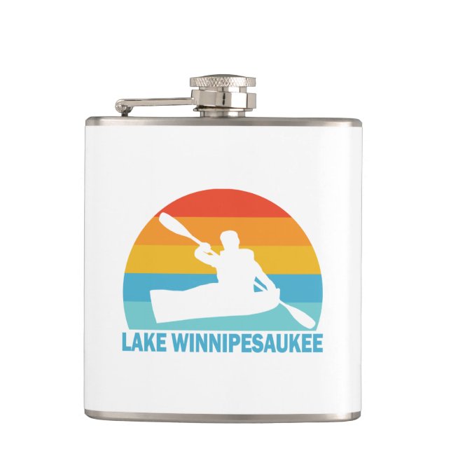 Lake Winnipesaukee New Hampshire Kayak Hip Flask (Front)