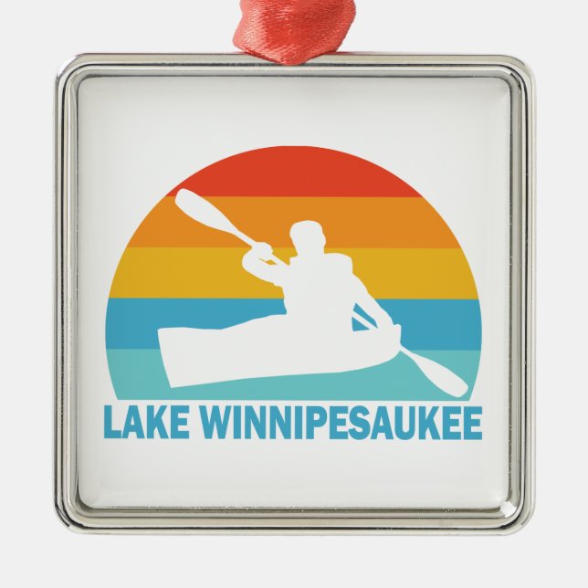Lake Winnipesaukee New Hampshire Kayak Metal Tree Decoration (Front)