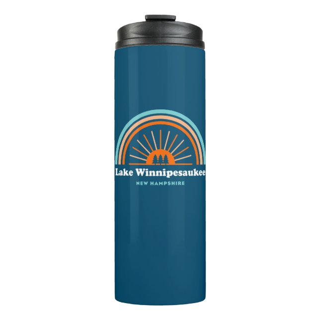 Lake Winnipesaukee New Hampshire Rainbow Thermal Tumbler (Front)