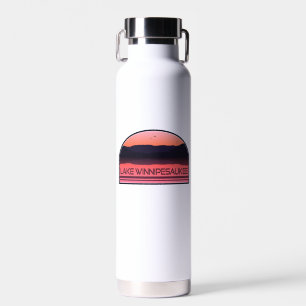 Lake Winnipesaukee New Hampshire Red Sunrise Water Bottle