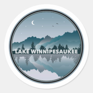 Lake Winnipesaukee New Hampshire Reflection Classic Round Sticker
