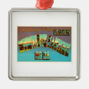 Lake Winnipesaukee New Hampshire Travel Souvenir Metal Tree Decoration