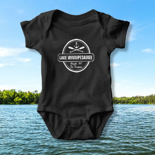 Lake Winnipesaukee NH custom town, name, anchor Baby Bodysuit