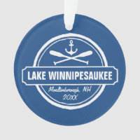 Lake Winnipesaukee NH custom town, name, anchor