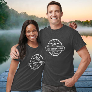 Lake Winnipesaukee NH custom town, name, anchor T-Shirt