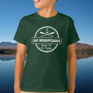 Lake Winnipesaukee NH custom town, name, anchor T-Shirt