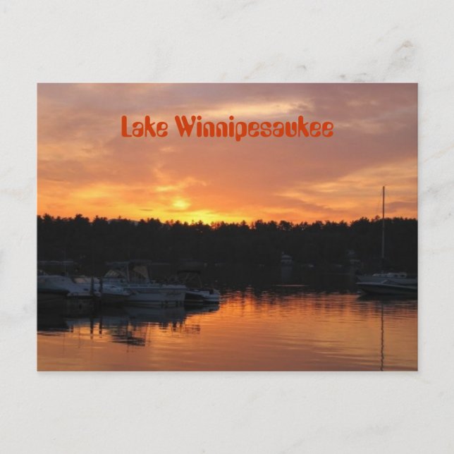 Lake Winnipesaukee Sunset Postcard (Front)
