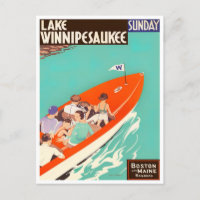 Lake Winnipesaukee vintage travel postcard