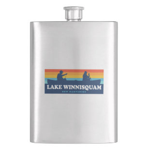 Lake Winnisquam New Hampshire Canoe Hip Flask