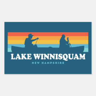 Lake Winnisquam New Hampshire Canoe Rectangular Sticker
