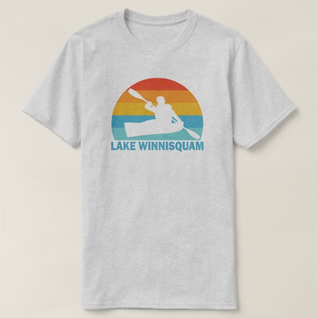 Lake Winnisquam New Hampshire Kayak T-Shirt (Design Front)