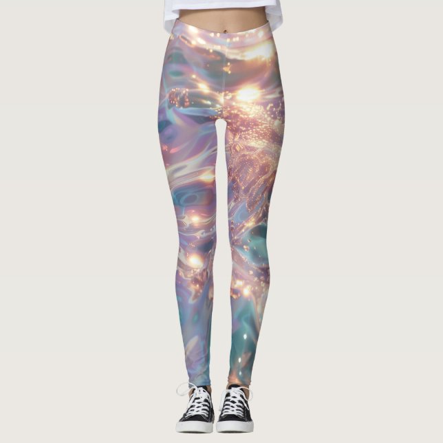 Lake with glittering gold Leggings (Front)