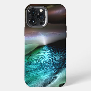 Lake with ripples in the night desert, digital iPhone 13 pro max case