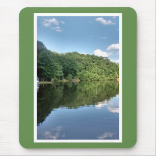 Lake with Sky & Trees Reflected in Water Photo 2 Mouse Pad