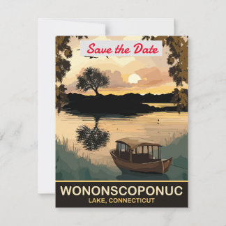Lake Wononscopomuc Connecticut Wedding Invitation
