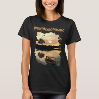 Lake Wononscopomuc CT Retro Travel T-Shirt