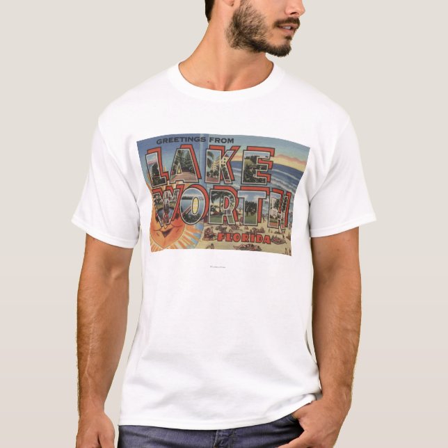 Lake Worth, Florida - Large Letter Scenes T-Shirt (Front)