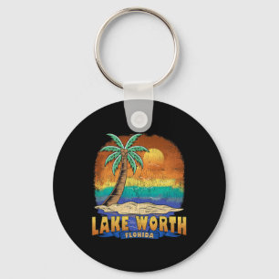 Lake Worth Florida Vintage Distressed Souvenir  Key Ring