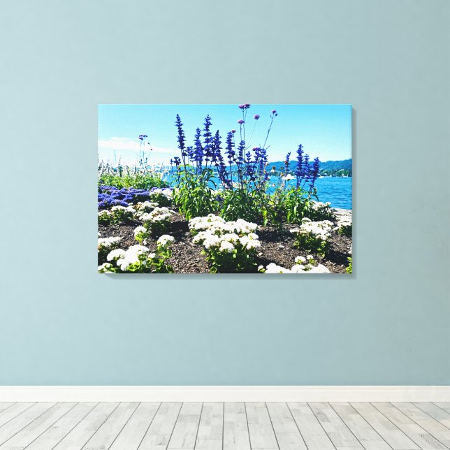 Lake Zurich Flowers Canvas Print (Insitu(Wood Floor))