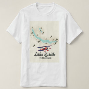lake Zurich Switzerland map T-Shirt