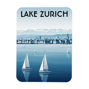 Lake Zurich Switzerland Travel Magnet