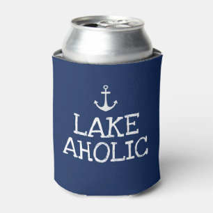 Lakeaholic Can Cooler   Navy
