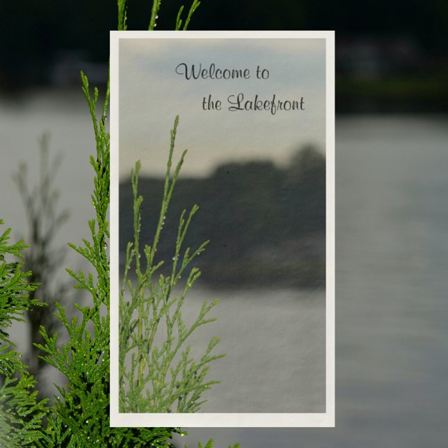 Lakefront Lake View Grey Paper Guest Towels Napkin (Creator Uploaded)