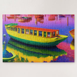 Lakehouse Boat Jigsaw Puzzle