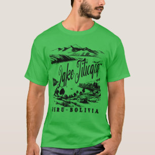Lakeiticaca Hand Drawn Peru Bolivia Artistic frien T-Shirt