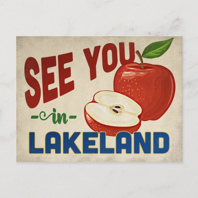 Lakeland Florida Apple - Vintage Travel Postcard (Front)