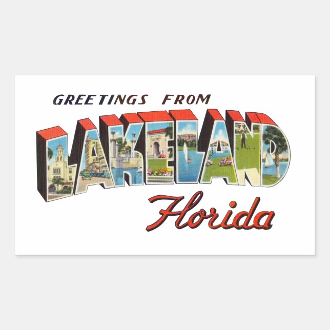 Lakeland Florida Rectangular Sticker (Front)