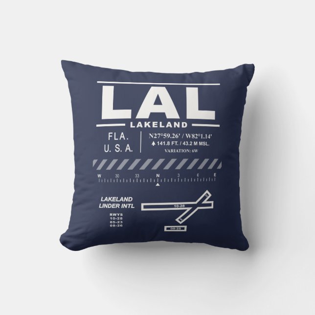 Lakeland Linder International Airport LAL Cushion (Front)