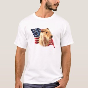 Lakeland Terrier American Flag; Patriotic Lakeland T-Shirt