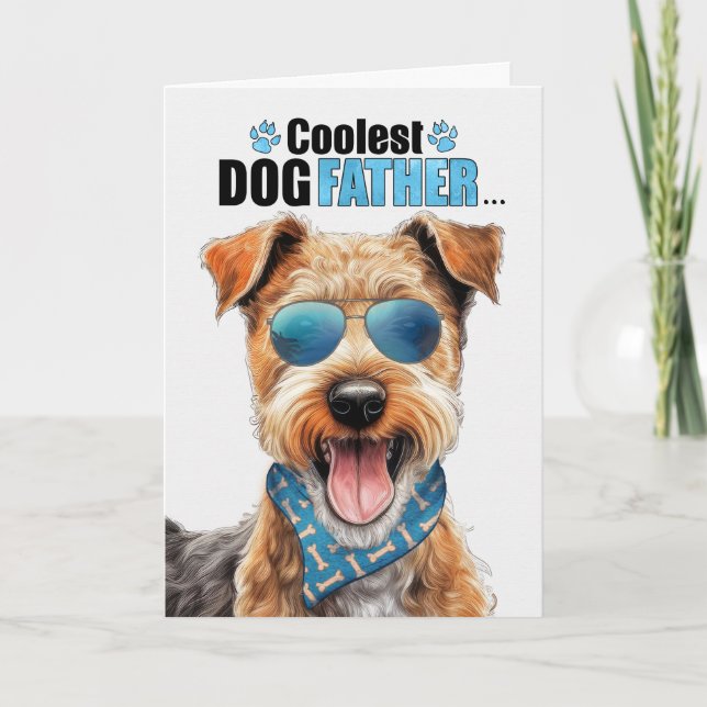 Lakeland Terrier Dog Coolest Dad Father's Day Holiday Card (Front)