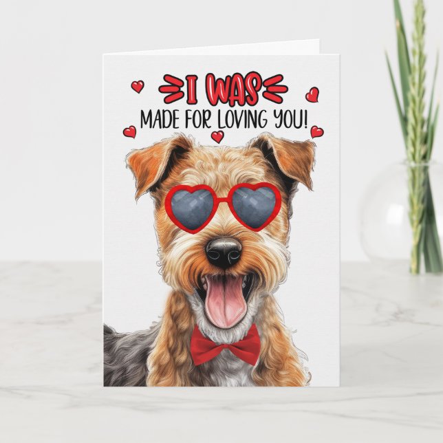 Lakeland Terrier Dog Made for Loving You Valentine Holiday Card (Front)
