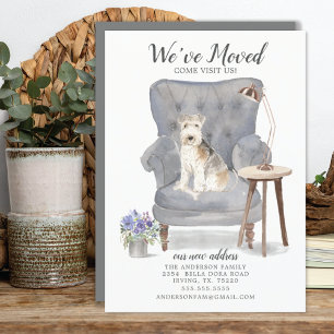 Lakeland Terrier Dog Moving Announcement