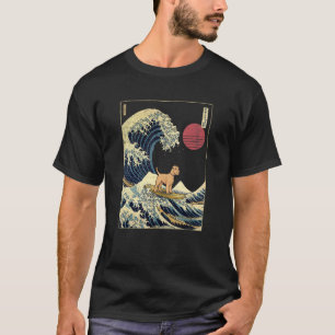 Lakeland Terrier Japanese Kanagawa Wave  Surf Dog T-Shirt